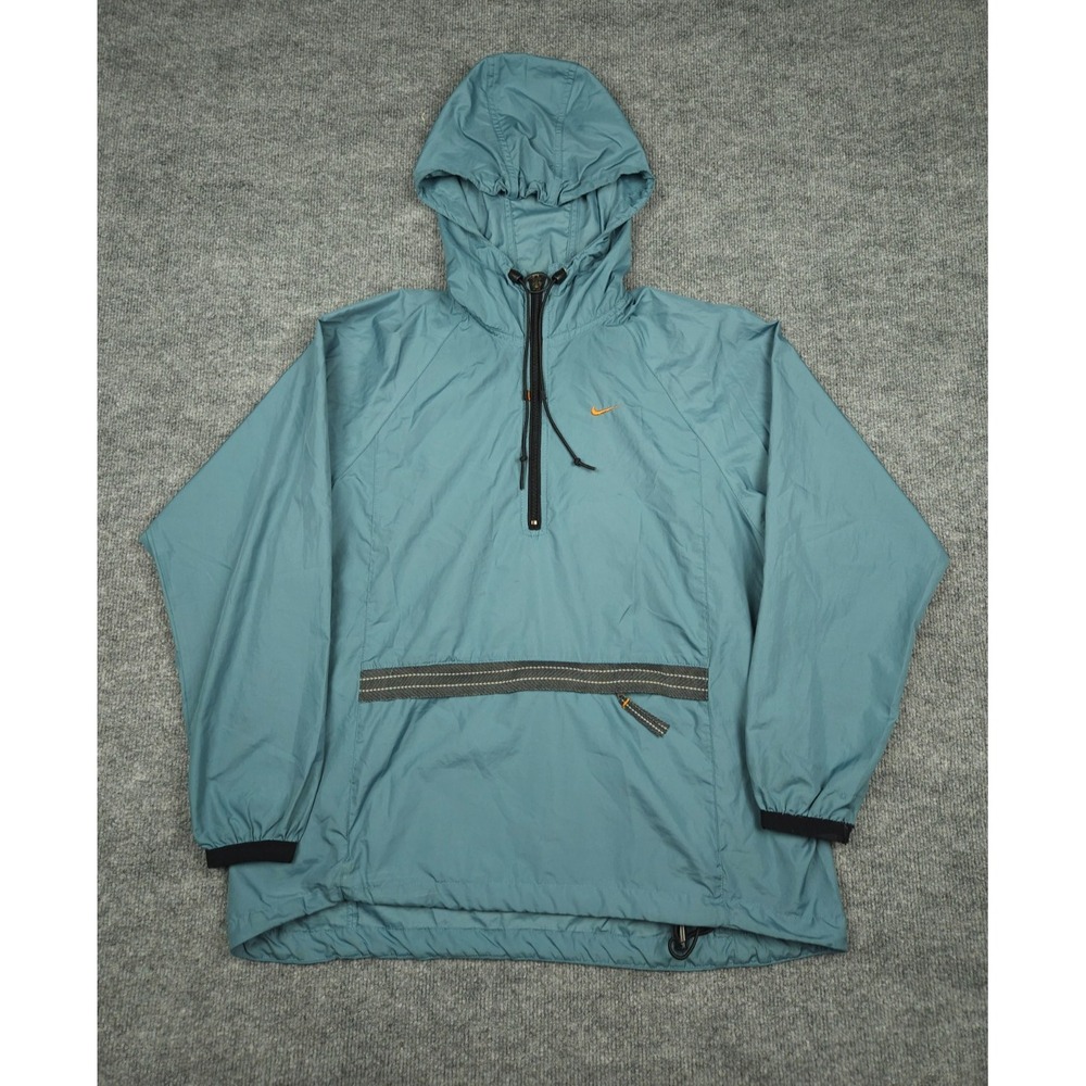Vintage Nike Jacket Women's Medium (8-10) Green 1/4 Zip Lightweight White Label